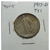 1917-D Ty1 Standing Liberty quarter