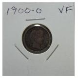 1900-O Barber dime VF