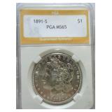 1891-S Morgan dollar PGA MS65