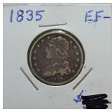 1835 Bust quarter EF