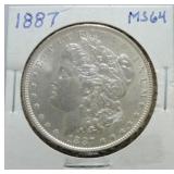 1887 Morgan dollar MS64