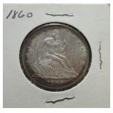 1860 Liberty Seated half XF