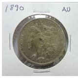 1890 Morgan dollar AU