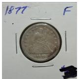 1877 Liberty Seated quarter F