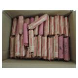 Lot of 71 rolls Lincoln wheat cents