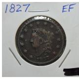1827 Large cent, EF