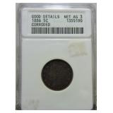 1886 Liberty nickel  ANACS AG3 net, corroded