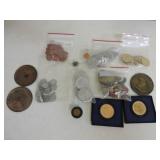 Lot of assorted tokens, medals, etc