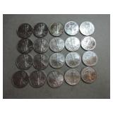 Lot of 20 silver Eagles, mixed