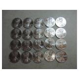 Lot of 20 - 2013 silver Eagles