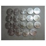 Lot of 19 - 2007 silver Eagles