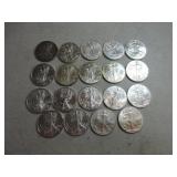 Lot of 19 silver Eagles, mixed