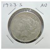 1923-S Peace dollar AU