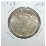 1923 Peace dollar MS62