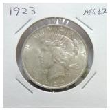 1923 Peace dollar MS62