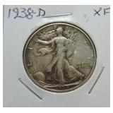 1938-D Walking Liberty half XF