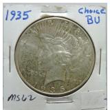 1935 Peace dollar BU
