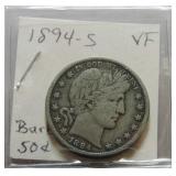 1894-S Barber half VF