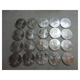 Lot of 20 silver Eagles, mixed