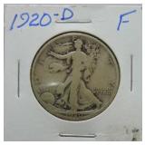 1920-D Walking Liberty half F