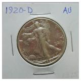 1920-D Walking Liberty half AU