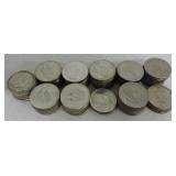 US coin lot: 9 - 1964 Kennedy halves, 53 - 40%