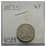 1835 Bust dime XF