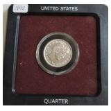1892 Barber quarter AU/BU
