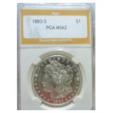 1883-S Morgan dollar PGA MS62