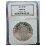 1883-CC Morgan dollar NGC MS62PL