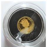 1989 Isle of Man gold crown, 1/25oz