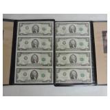 Lot of 2 uncut sheet of 4 - $2 FRN, 2003