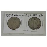 2 - 1917-S Obv Walking Liberty halves