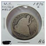 1875-S Liberty Seated half AG