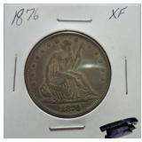 1876 Liberty Seated half XF