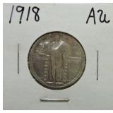 1918 Standing Liberty quarter AU