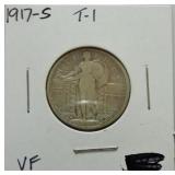 1917-S Ty1 Standing Liberty quarter VF