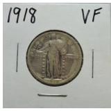 1918 Standing Liberty quarter VF
