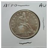 1858-O Liberty Seated half AU