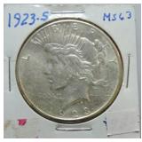 1923-S Peace dollar MS63