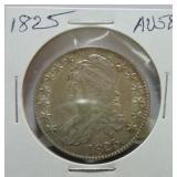 1825 Bust half AU58