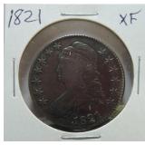 1821 Bust half XF