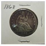 1868 Liberty Seated half