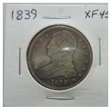 1839 Bust half XF45