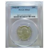 1943-D Washington quarter PCGS MS63