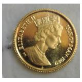 1989 Isle of Man gold crown, 1/25oz