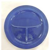 Vintage Fiesta 12" compartment plate, cobalt