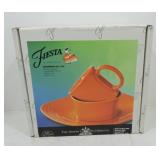 Fiesta Post 86 tangerine 3 pc place setting NIB