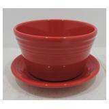 Fiesta Post 86 scarlet flower pot and stand