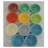 Vintage Fiesta 4 3/4" fruit bowl group, 11 mixed